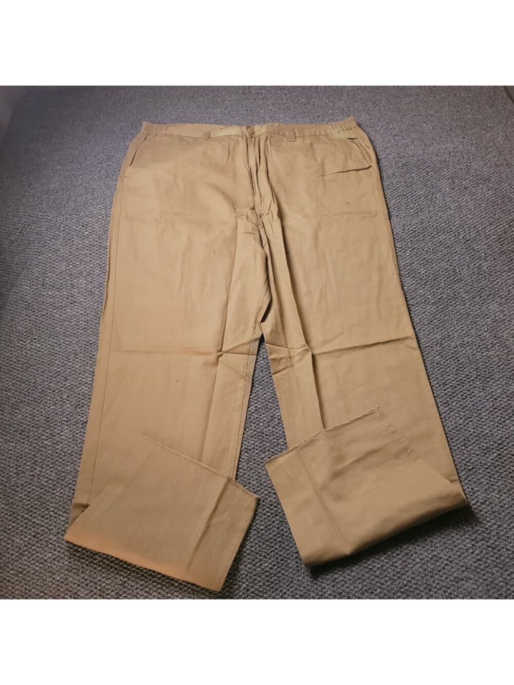 Boulder Creek Pants Mens 48 x38L Big Tall Khaki Elastic LL Chino Beige y2K